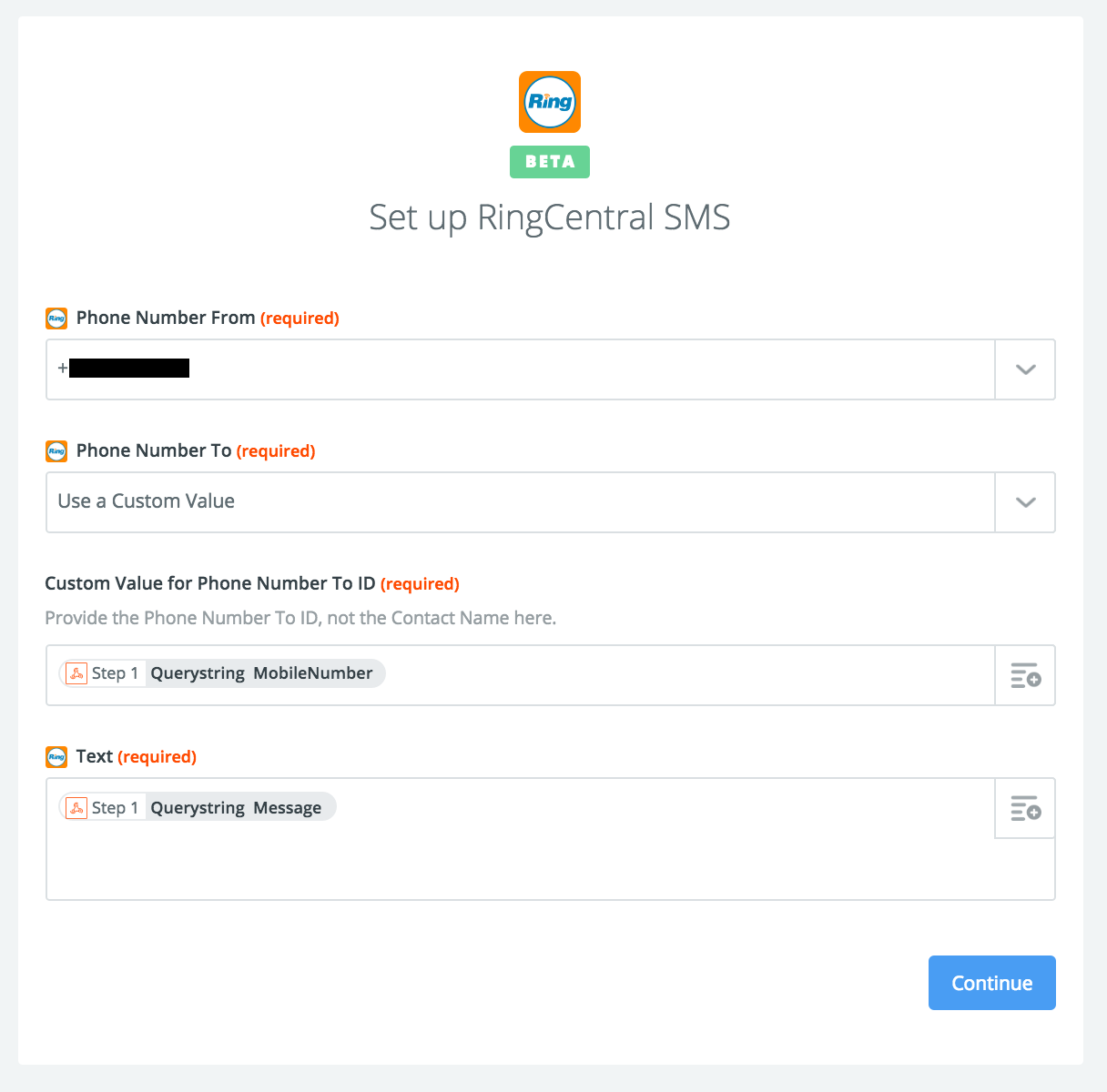 Formatting the RingCentral API Call